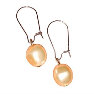 Cream Baroque Pearl Handmade Earrings Stainless Steel Wires Ivory New Minimalist